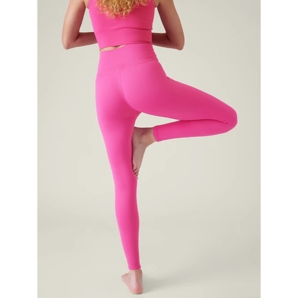 Athleta Hot Pink Aurora Seamless Ribbed High Rise Tight Leggings 533472 EUC XS - Picture 2 of 11
